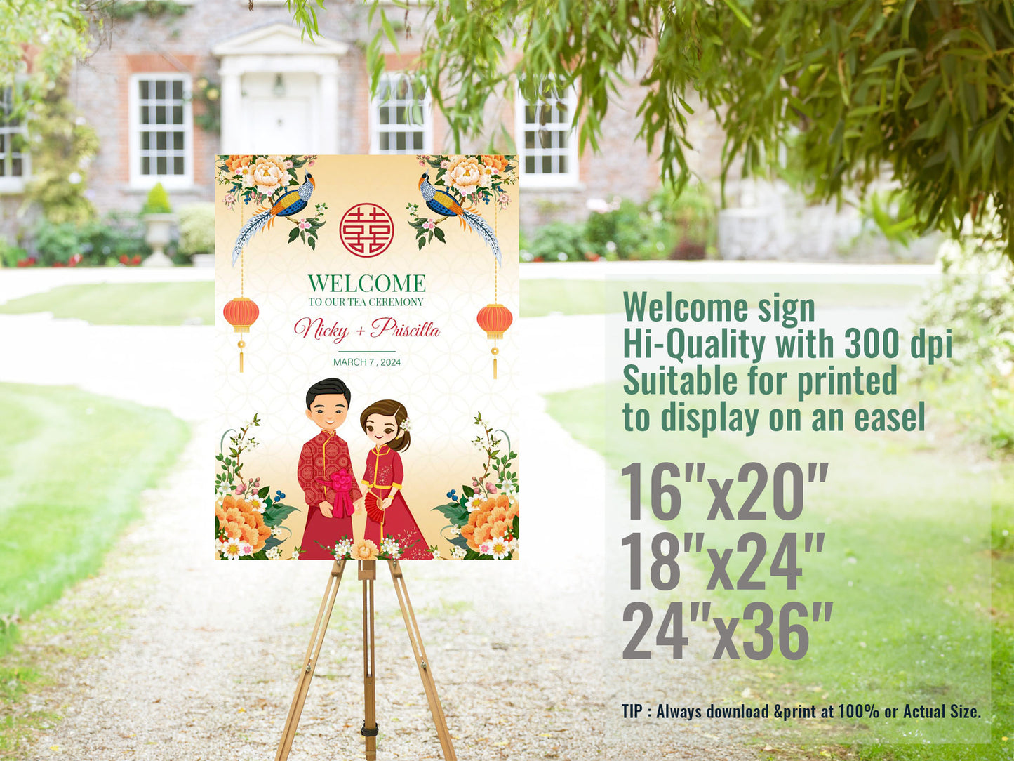 Tea ceremony sign -Digital Template (Editable PDF) #wcsl230303