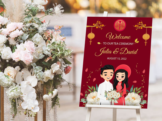 Filipino & Vietnamese tea ceremony sign -Digital Template (Editable PDF)#wcsl240103