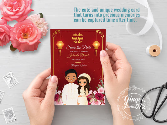 Vietnamese invite, Áo dài theme  -Digital Template (Editable PDF) #cvwk220603