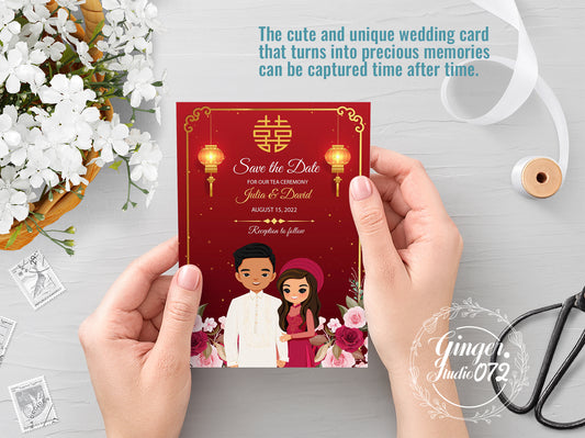 Vietnamese invite, Áo dài theme  -Digital Template (Editable PDF) #cvwl220906