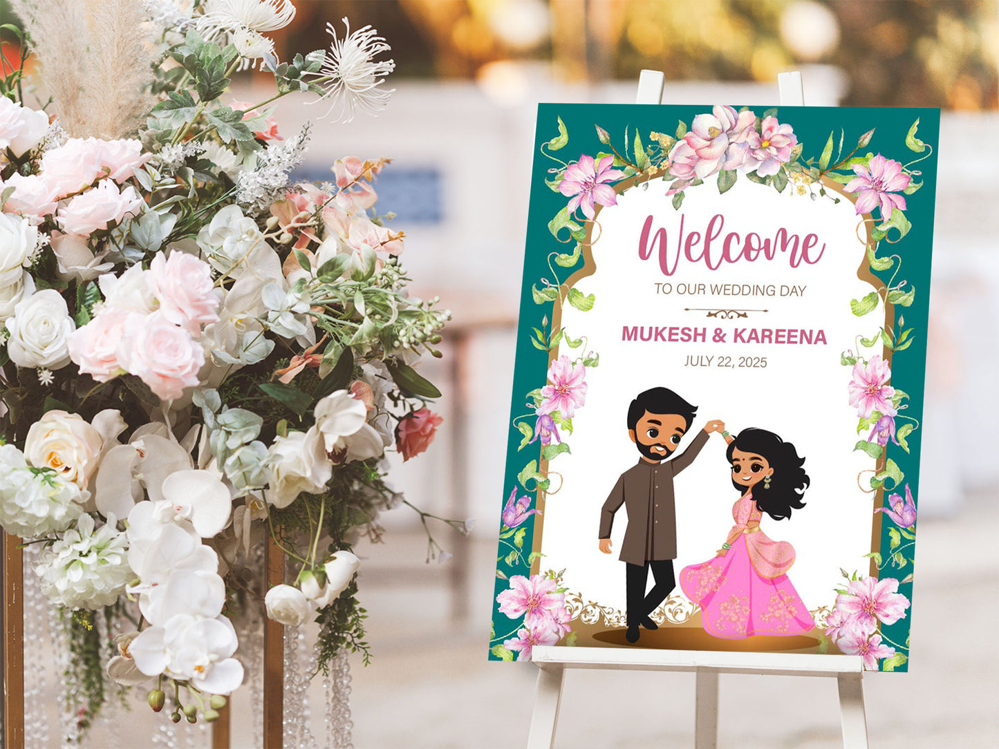 Cute Indian sign: Haldi/Mehndi/Sangeet, reception template#wcsl2209010