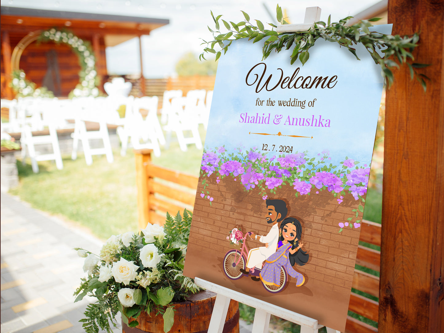 Cute Indian sign: Haldi/Mehndi/Sangeet, reception template #wcsl230702