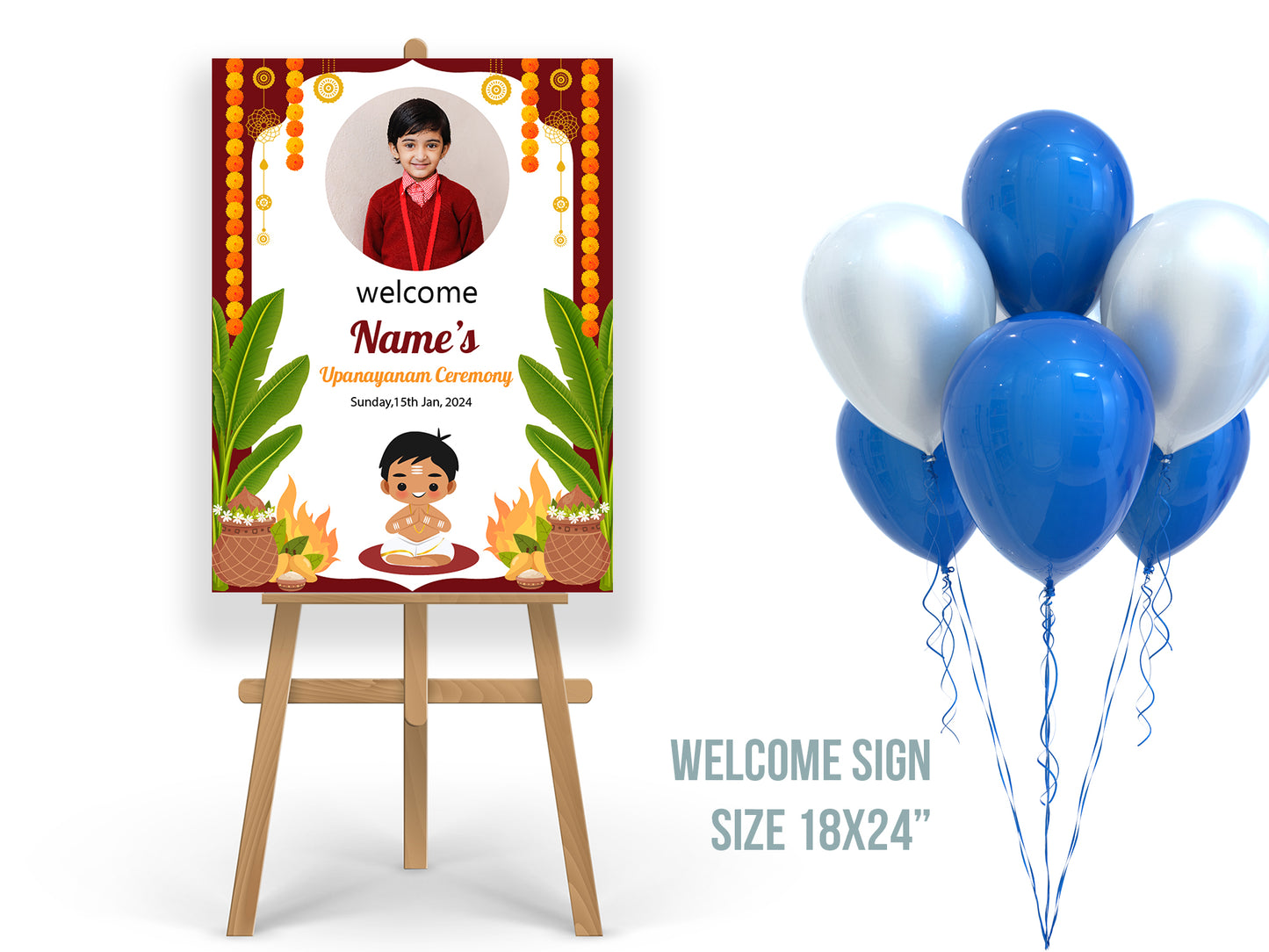 Cute Milestone invite, Upanayanam Ceremony, Customize Template #UNIV220901