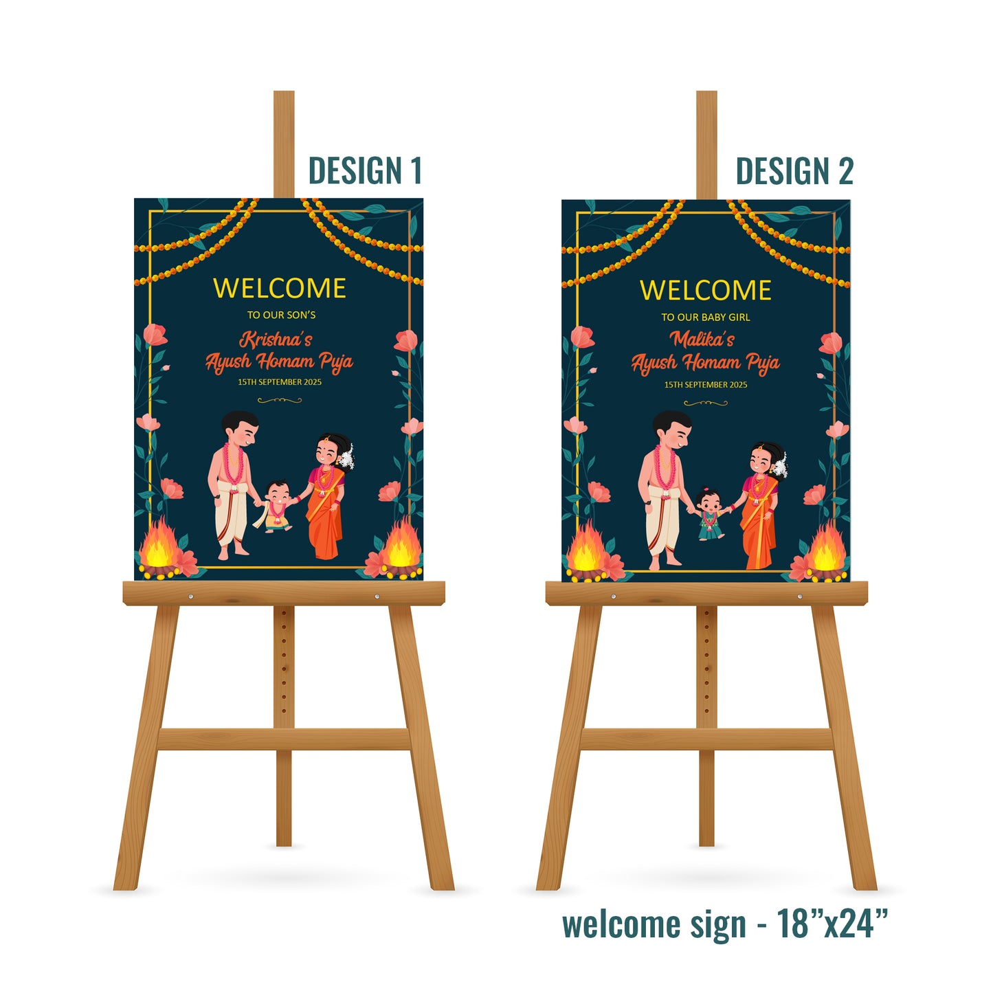 Cute Milestone invite, Ayush Homam puja function Customize Template #ibsc220701