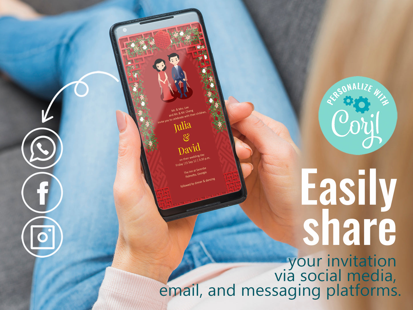 Cute Chinese Wedding, Tea Ceremony, invitation Template #cnwc0091