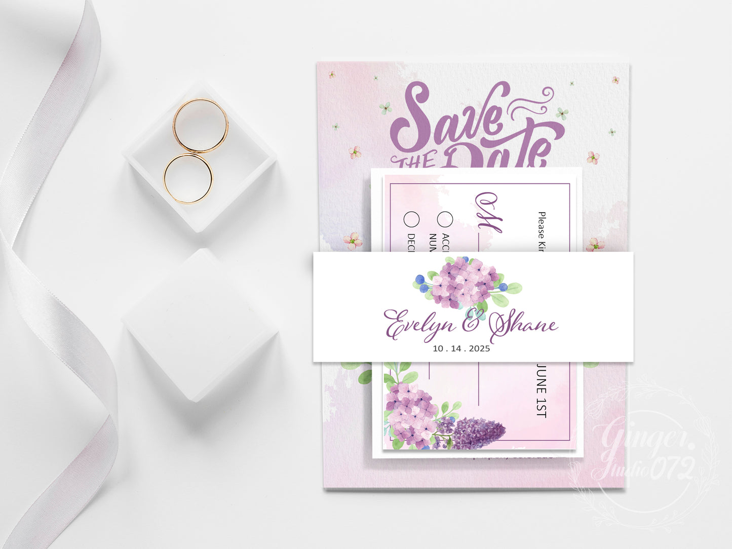 Cute Wedding Invitation, E-invitation, Digital Template  #wd002024