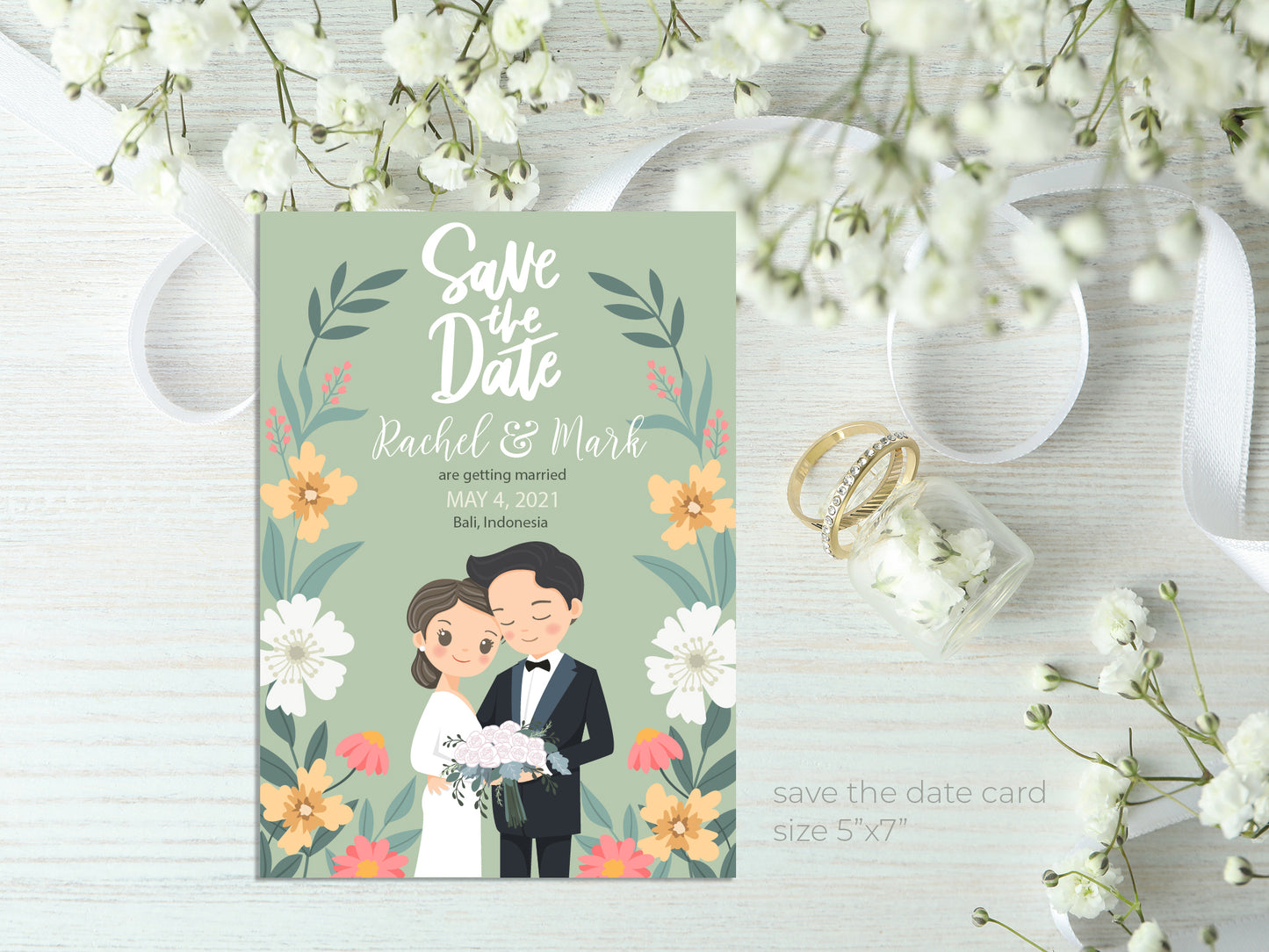Cute Wedding Invitation, E-Invitation, Digital Template Set #ctwd200401