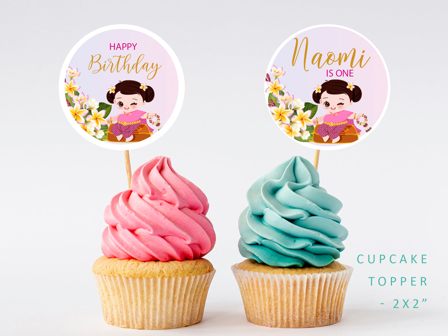 Cute 1st Birthday Invitation, Southeast Asian Theme, Customize Template #fbiv230502