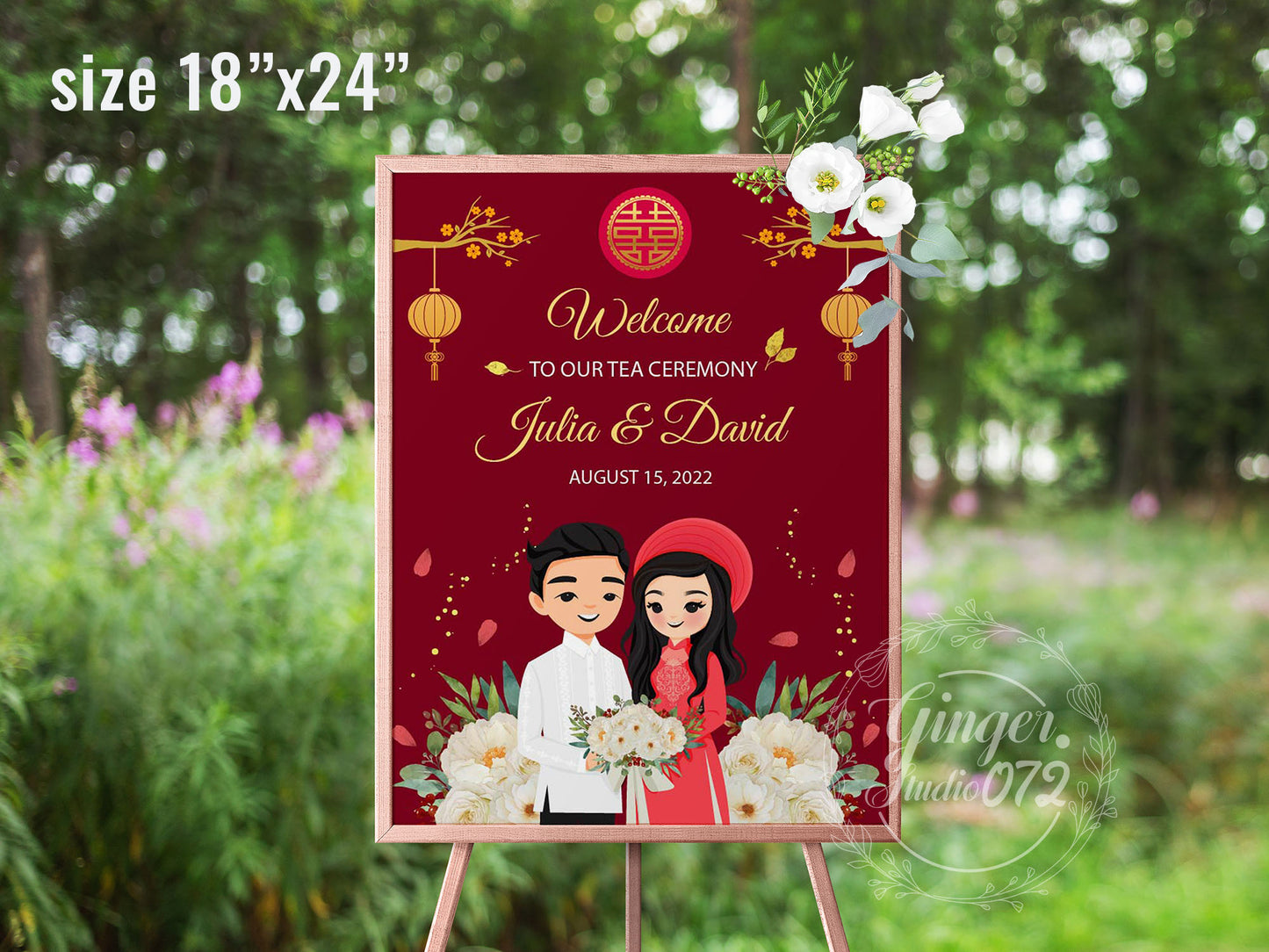 Vietnamese Tea ceremony sign -Digital Template (Editable PDF) #wcsl240102