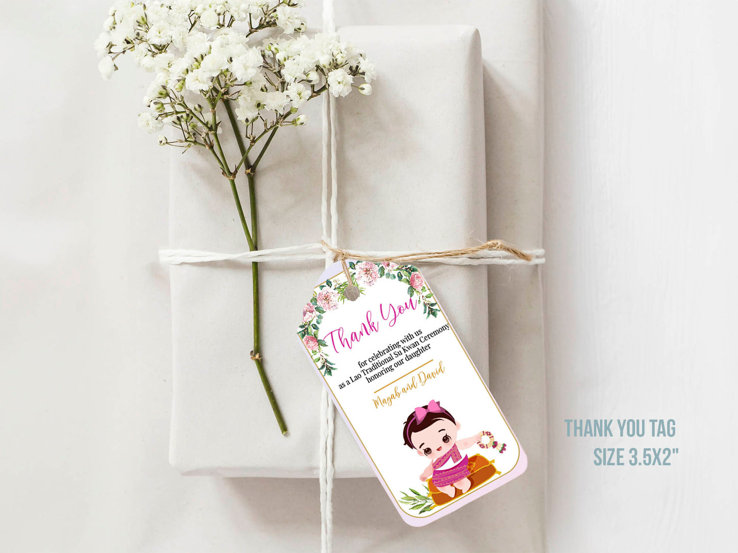 Cute 1st Birthday Invitation, Southeast Asian Theme, Customize Template #fbiv230501
