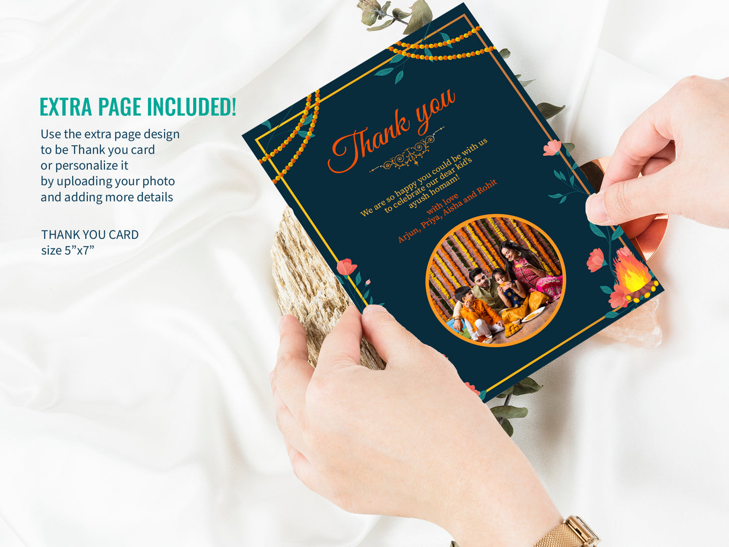 Cute Milestone invite, Ayush Homam puja function Customize Template #ibsc220701