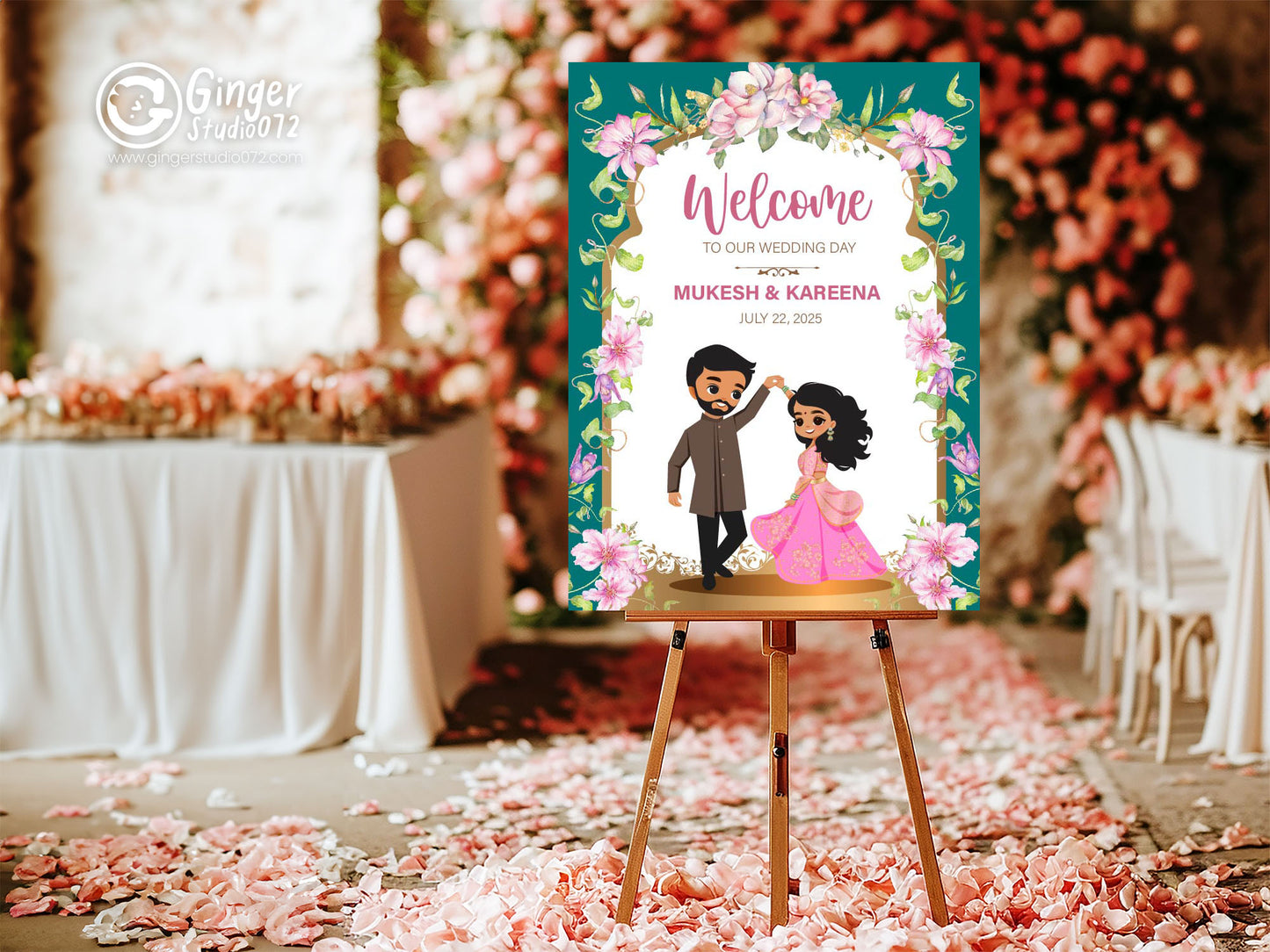 Cute Indian sign: Haldi/Mehndi/Sangeet, reception template#wcsl2209010