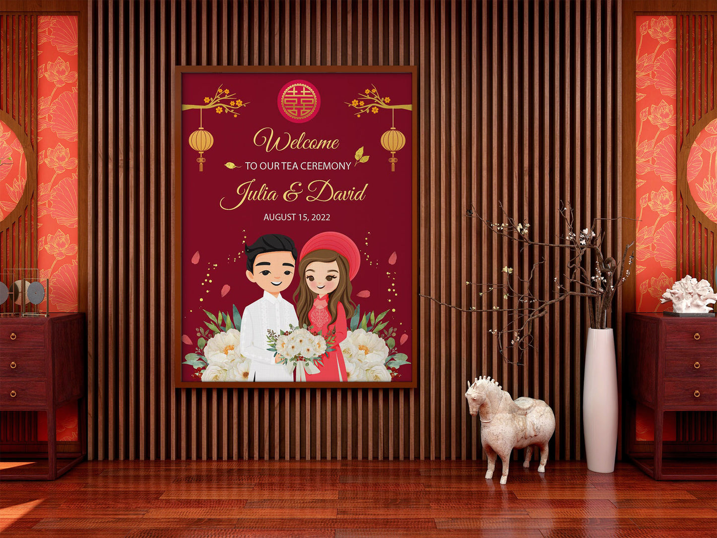 Vietnamese Tea ceremony sign -Digital Template (Editable PDF) #wcsl240102
