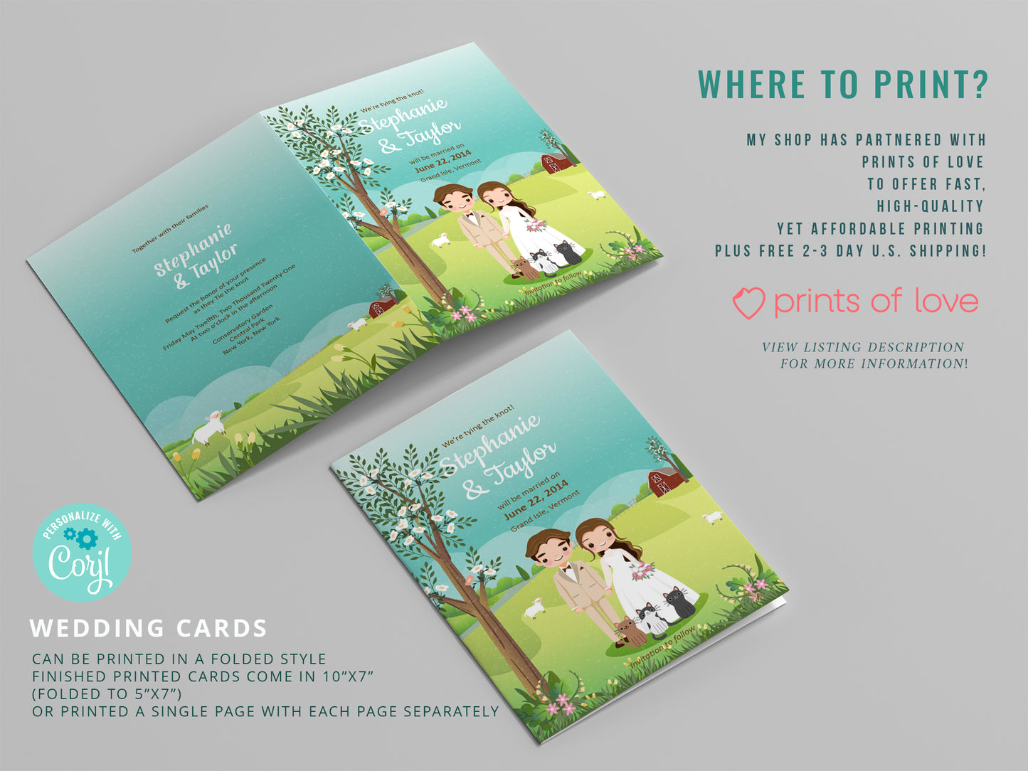 Cute Wedding invitation, E-invitation Template  #wd3852