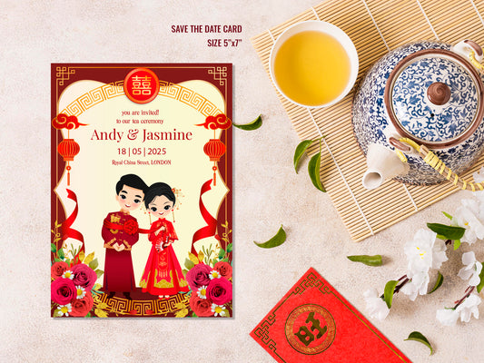 Chinese Tea Ceremony -Digital Template (Editable PDF) #cvwl230306