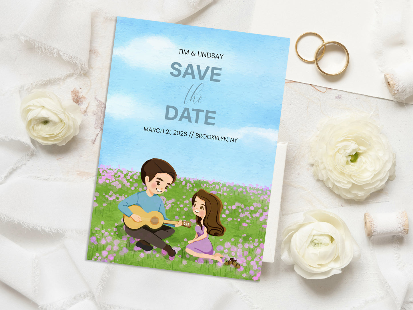 Cute Wedding Invitation, E-Invitation Template Set #cutewd211002