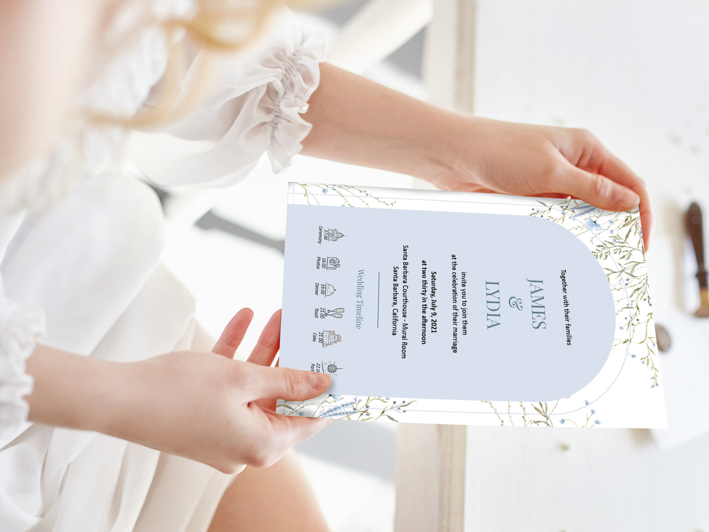 Cute Wedding Invitation, E-Invitation, Digital Template Set #ctwd230102