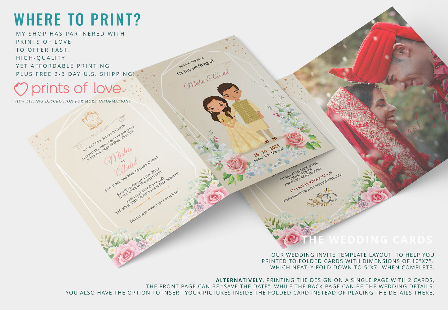 Cute Indian/Hindu wedding invite, Haldi/Mehndi/Sangeet, Customize template #idwc201003