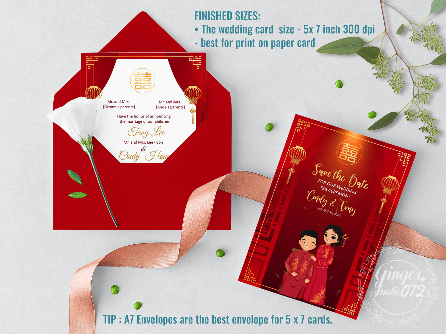 Cute Chinese Wedding, Tea Ceremony, invitation Template #cvwl220802