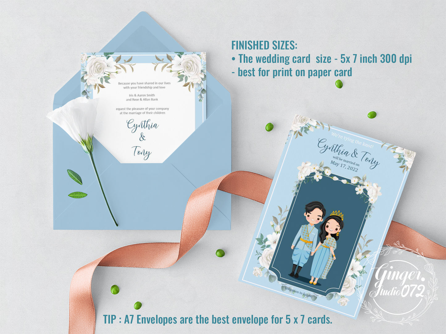 Cute Asian, Khmer, Lao, Thai Wedding invitation, E-Invite template #thwc200801