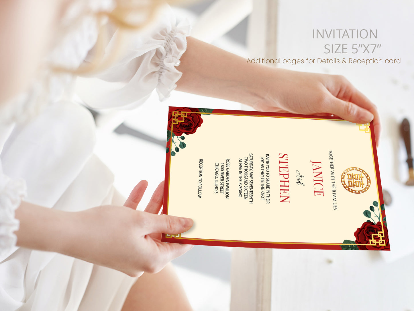 Cute Chinese Wedding, Tea Ceremony, invitation Template #cnwc210601