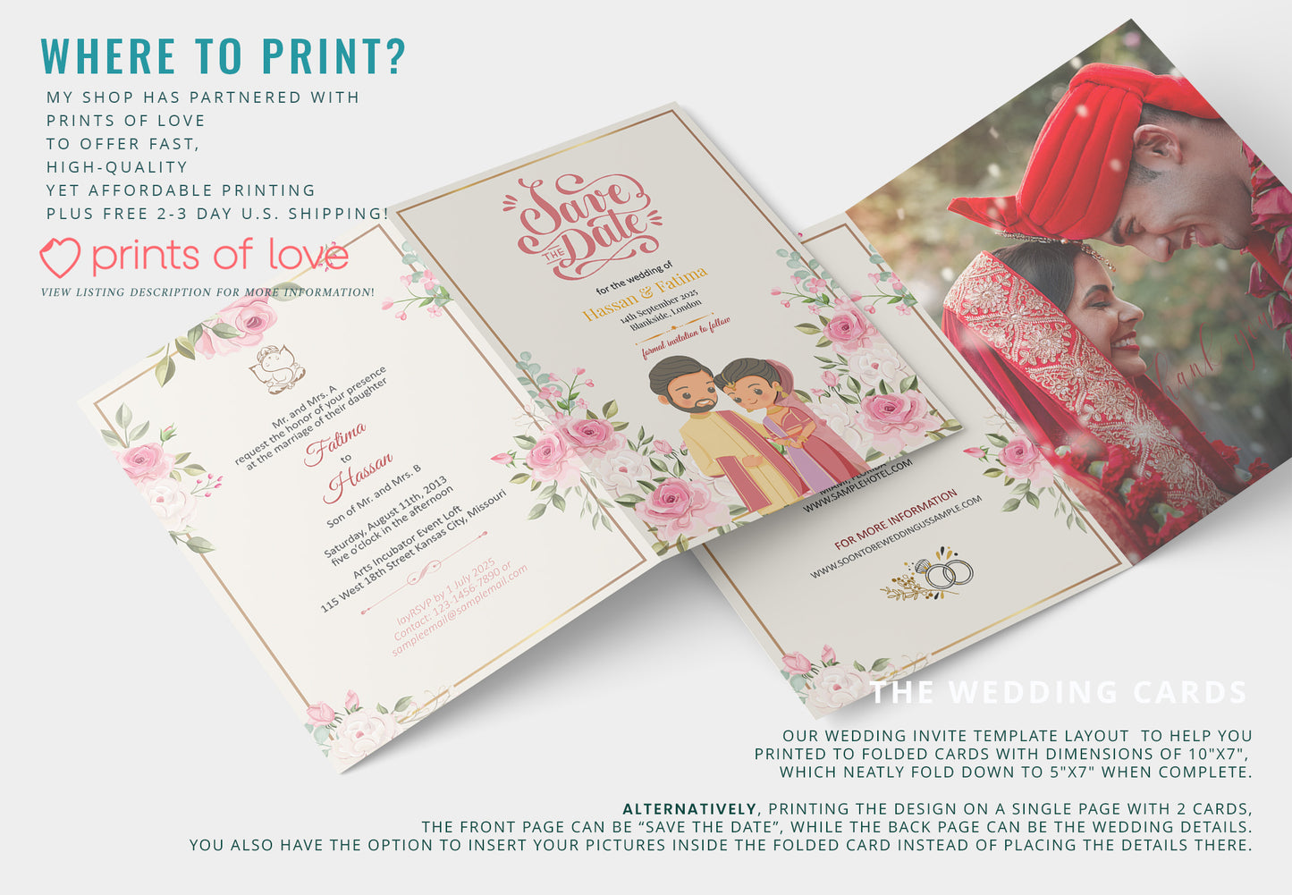 Cute Indian/Hindu wedding invite, Haldi/Mehndi/Sangeet, Customize template #idwc200607