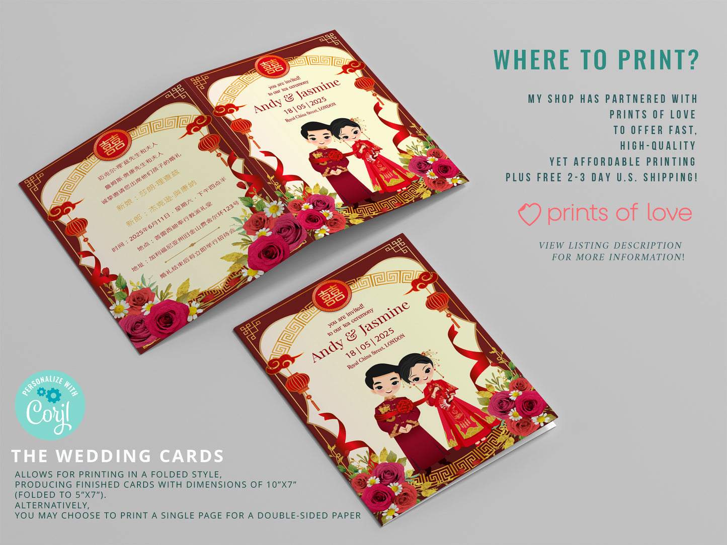 Chinese Tea Ceremony -Digital Template (Editable PDF) #cvwl230306