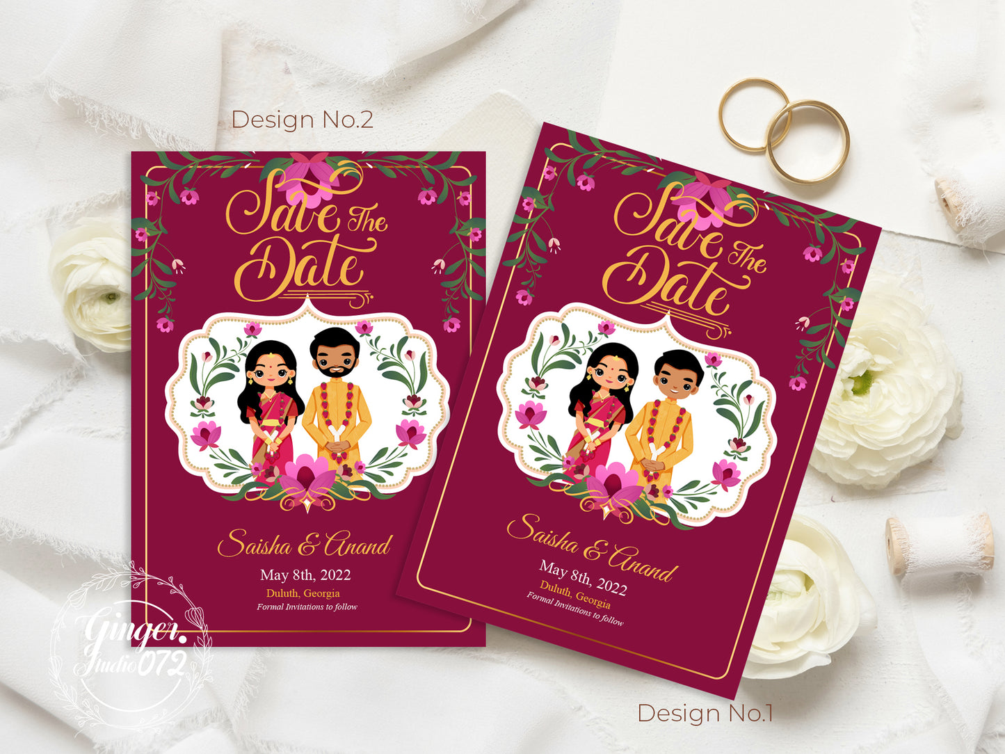 Cute Indian/Hindu wedding invite, Haldi/Mehndi/Sangeet, Customize template #idwc201101