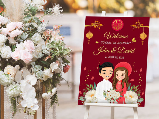 Vietnamese Tea ceremony sign -Digital Template (Editable PDF) #wcsl240102