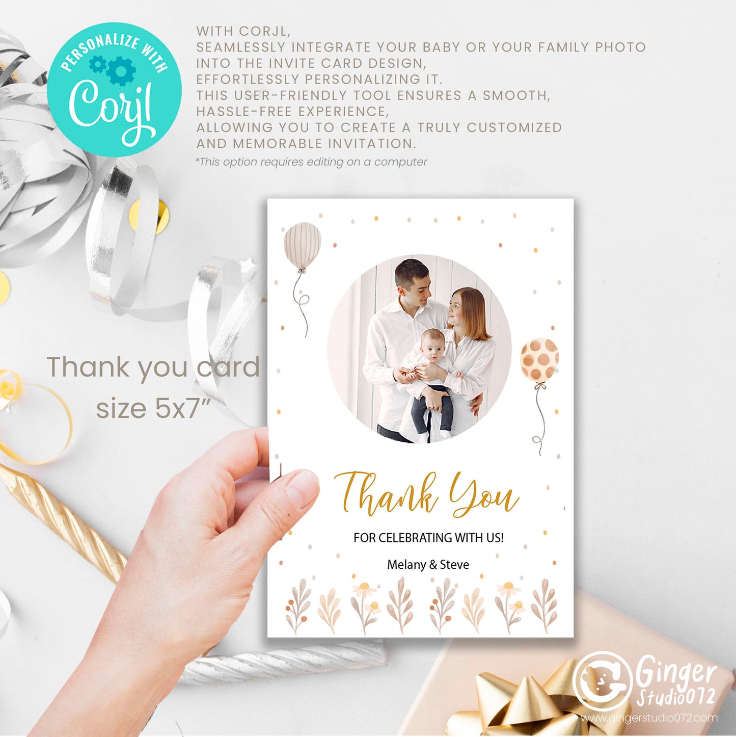 1st Birthday Celebration Kit : Personalized 1st Birthday Party template #bdtp240601
