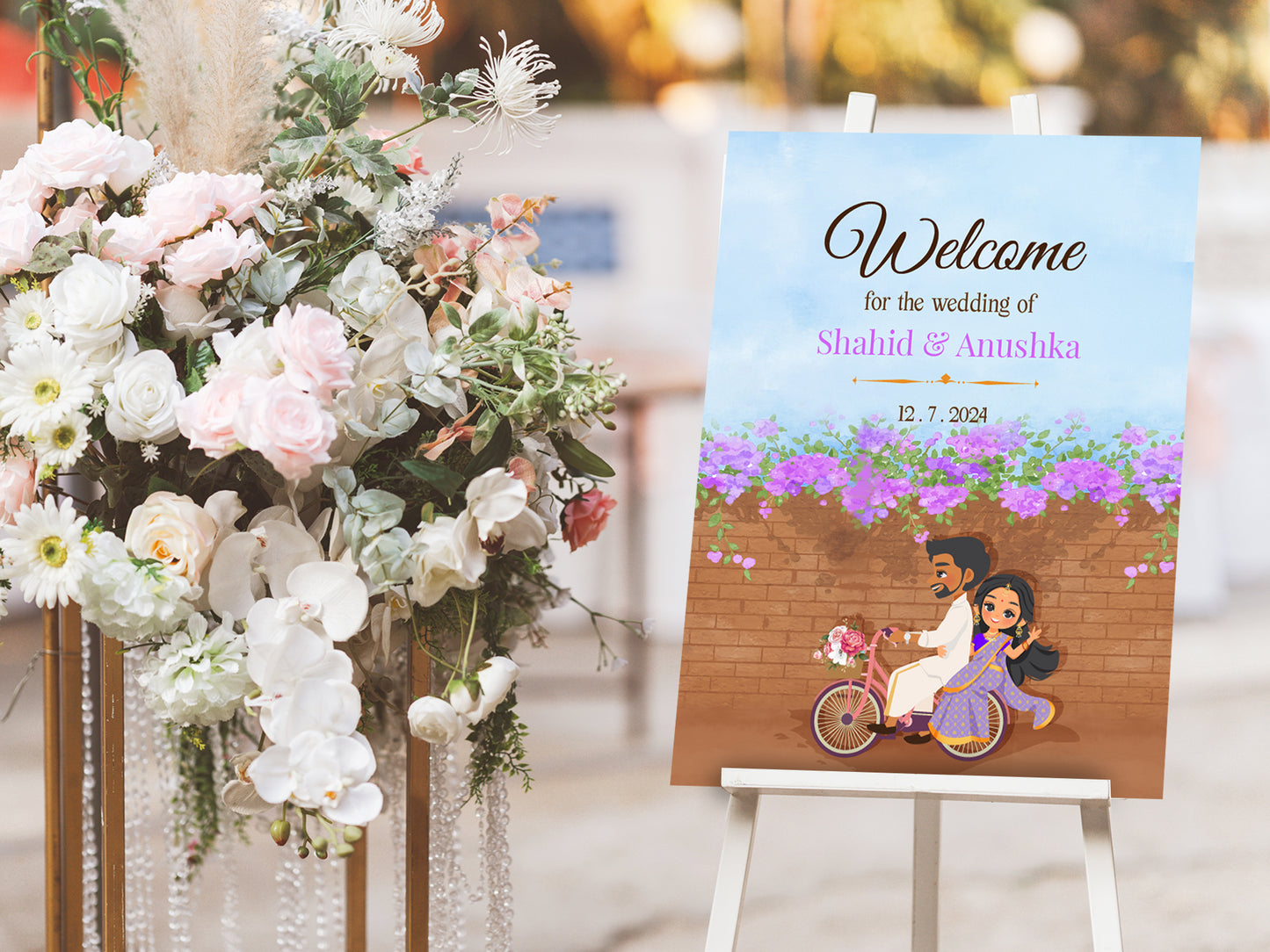 Cute Indian sign: Haldi/Mehndi/Sangeet, reception template #wcsl230702