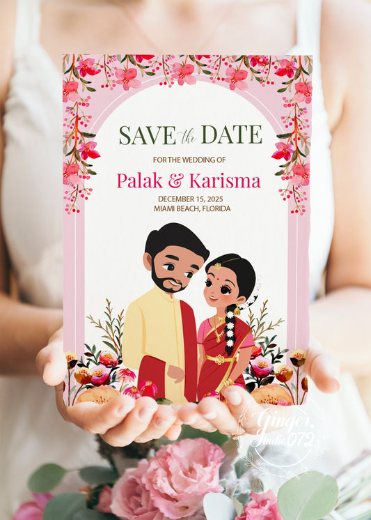 Cute Indian/Hindu wedding invite, Haldi/Mehndi/Sangeet, Customize template #idwc210301
