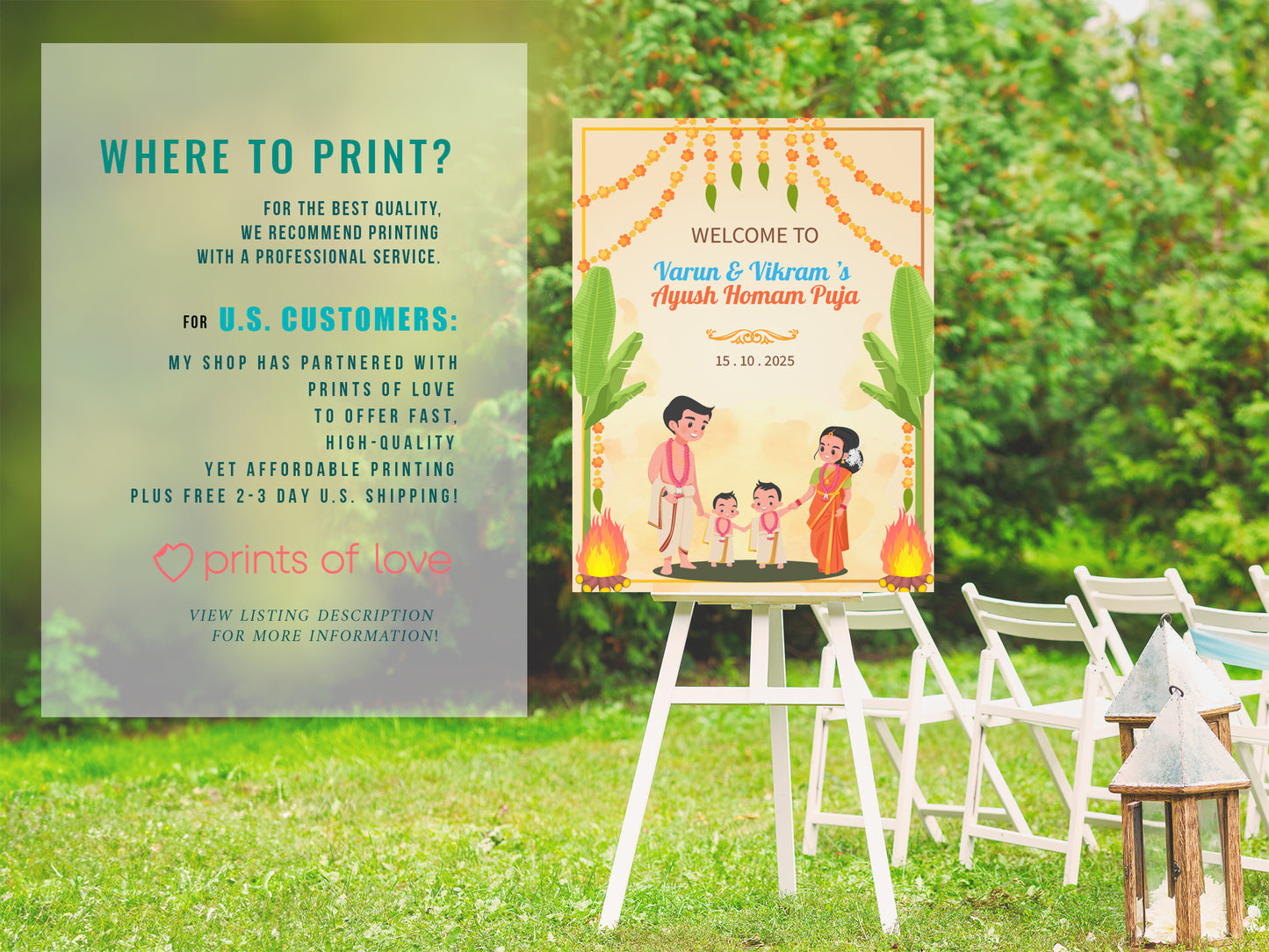 Cute Milestone invite, Ayush Homam puja function Ceremony, Customize Template #hfiv230606