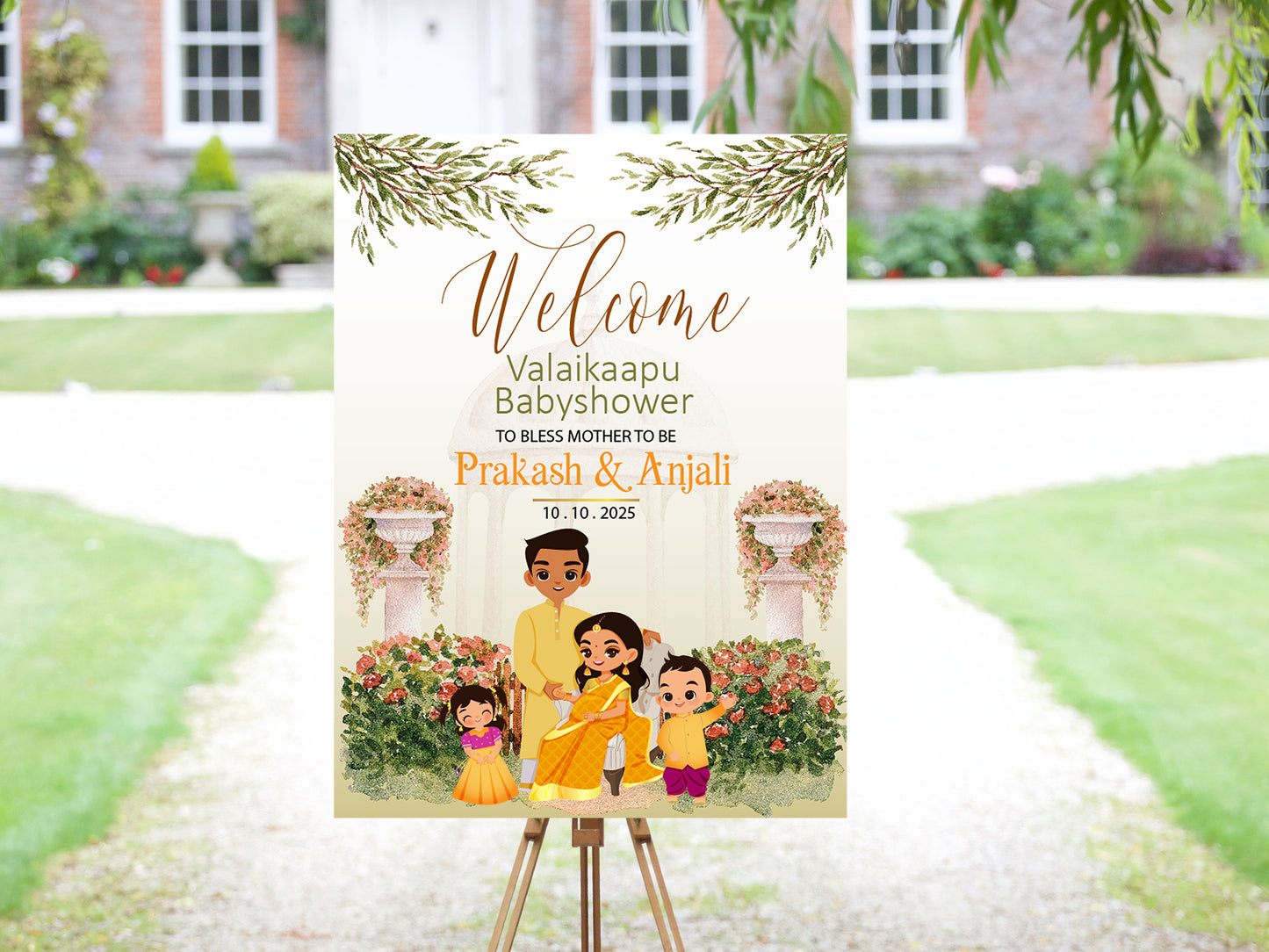 Cute Baby Shower sign, Valaikaapu, Seemantham, Customize Template #wcsl230601