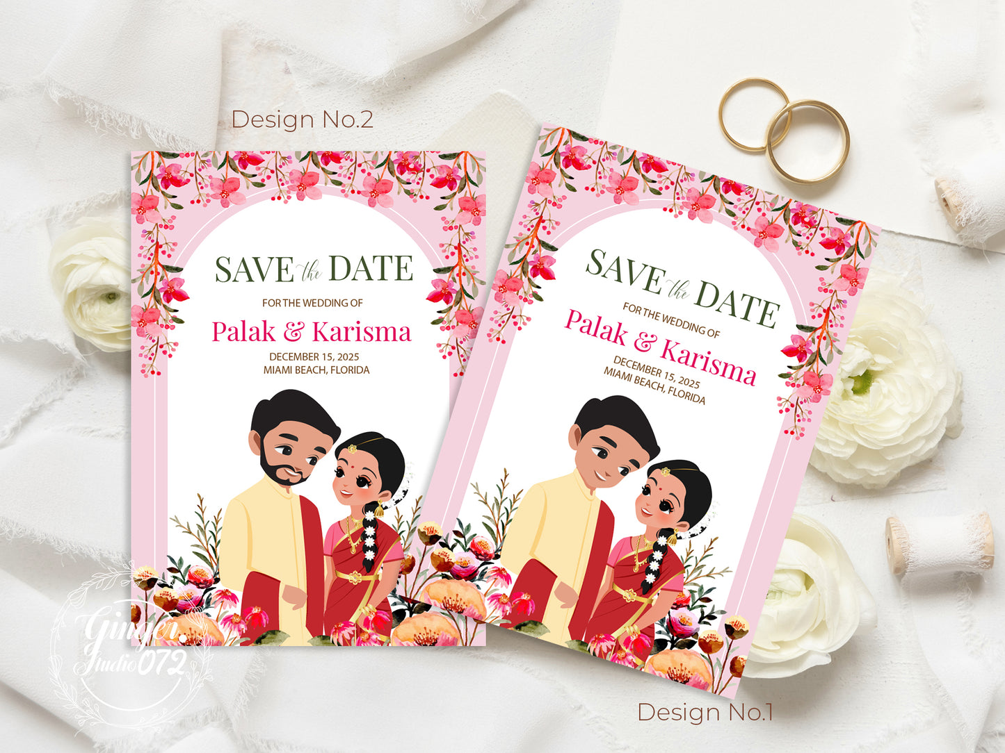Cute Indian/Hindu wedding invite, Haldi/Mehndi/Sangeet, Customize template #idwc210301