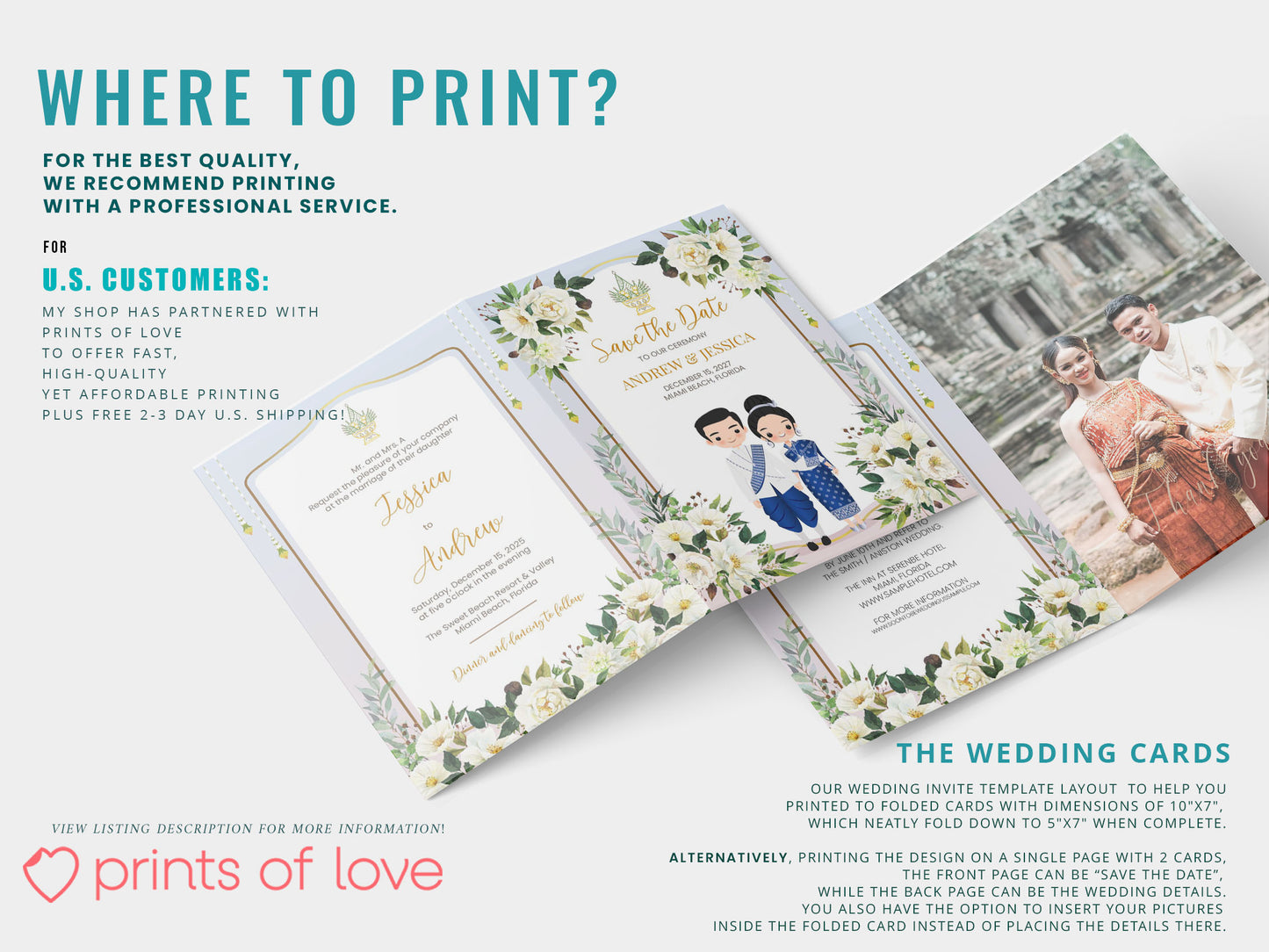 Cute Asian, Khmer, Lao, Thai Wedding invitation, E-Invite template #sewc240101