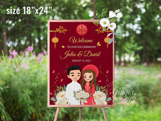Vietnamese Tea ceremony sign -Digital Template (Editable PDF) #wcsl240102