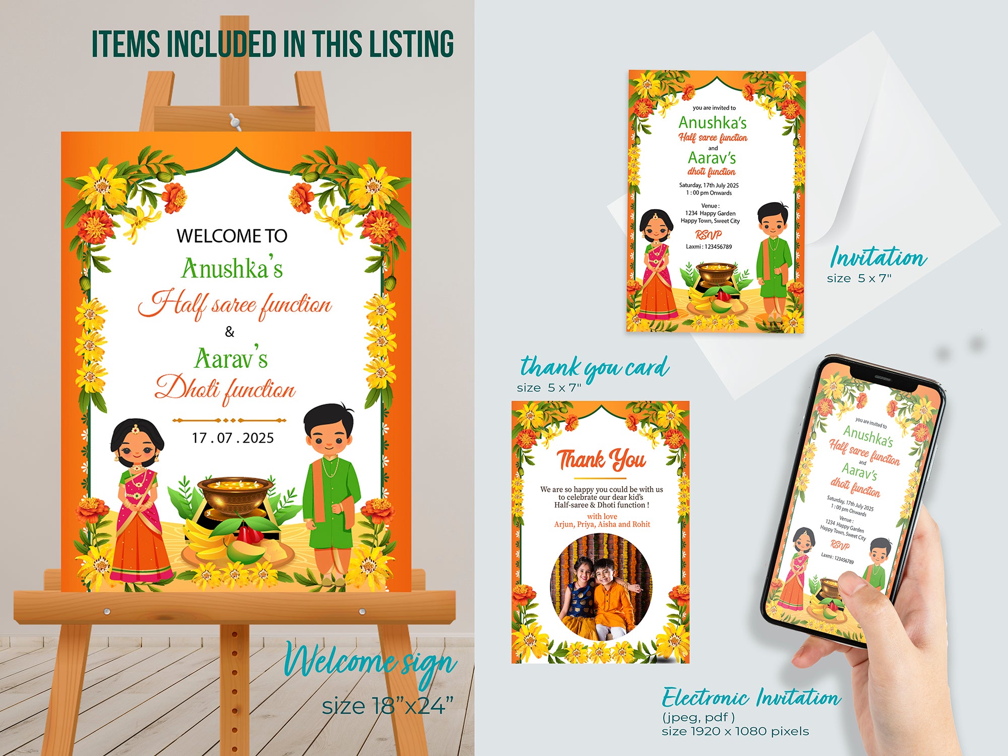 Onila bahukarana invitation templates free - Half saree function invitation  cards online free - Chalisa Aarti Mantra Stotras Sangrah