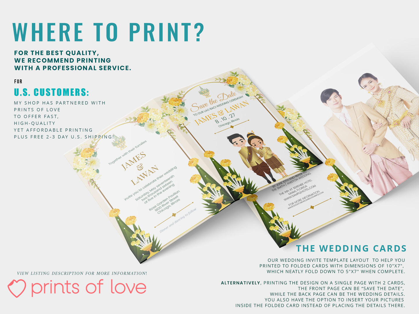 Cute Asian, Khmer, Lao, Thai Wedding invitation, E-Invite template #sewc231201