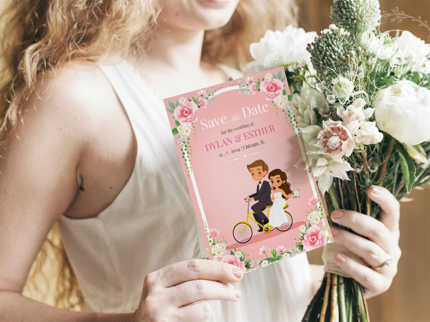 Cute Wedding Invitation, E-invitation, Digital Template set #ctwd221101