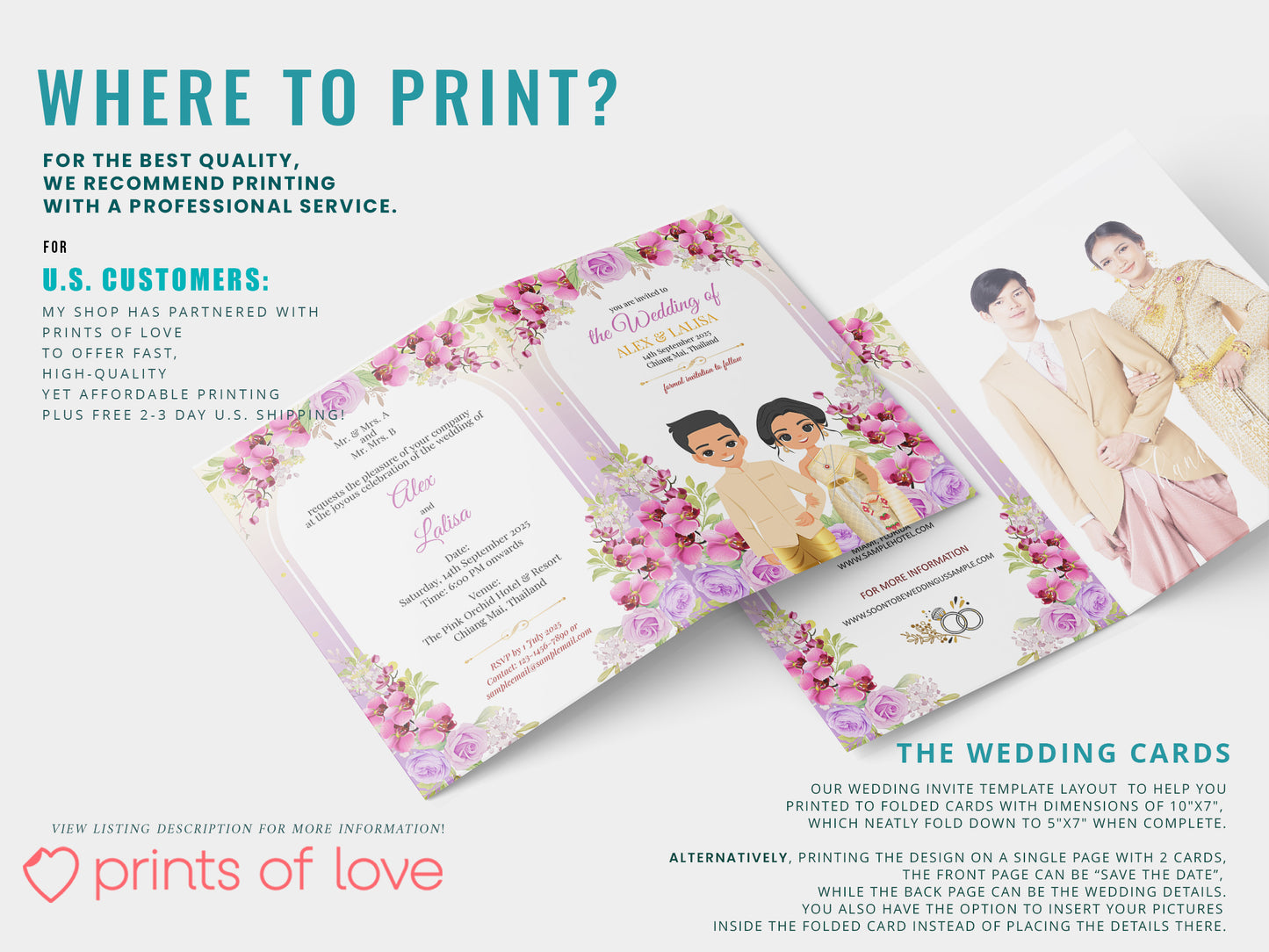 Cute Asian, Khmer, Lao, Thai Wedding invitation, E-Invite template #sewc230702