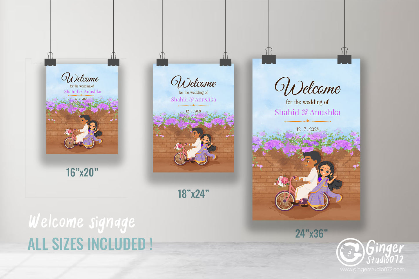 Cute Indian sign: Haldi/Mehndi/Sangeet, reception template #wcsl230702