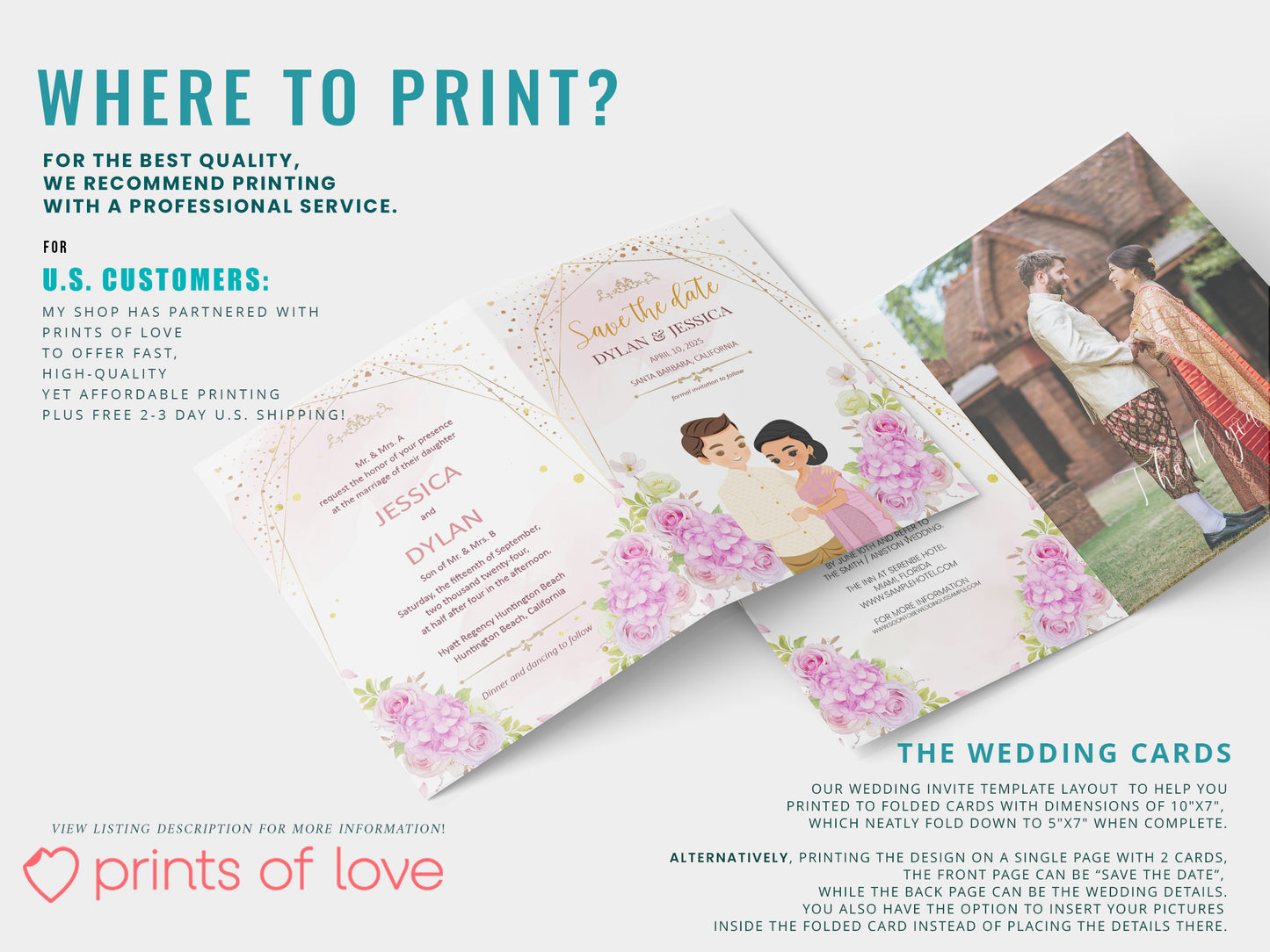 Cute Asian, Khmer, Lao, Thai Wedding invitation, E-Invite template #sewc220903