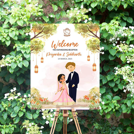 Cute Indian sign: Haldi/Mehndi/Sangeet, reception template #wcsl220701