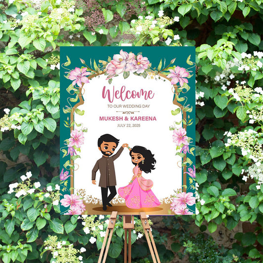 Cute Indian sign: Haldi/Mehndi/Sangeet, reception template#wcsl2209010
