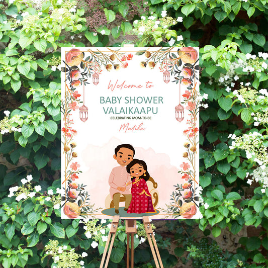Cute Baby Shower sign, Valaikaapu, Seemantham, Customize Template #wcsl230102