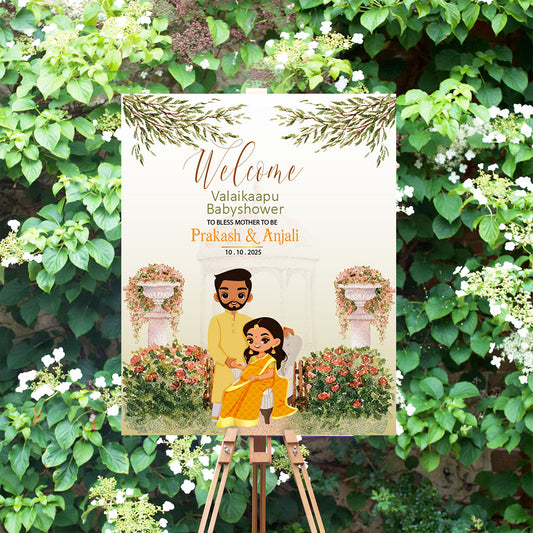 Cute Baby Shower sign, Valaikaapu, Seemantham, Customize Template #wcsl230601